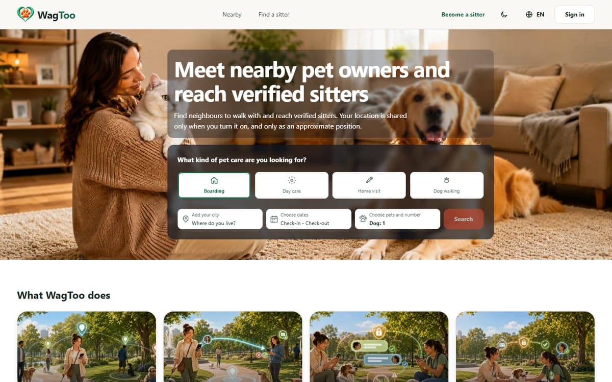 Home page of WagToo